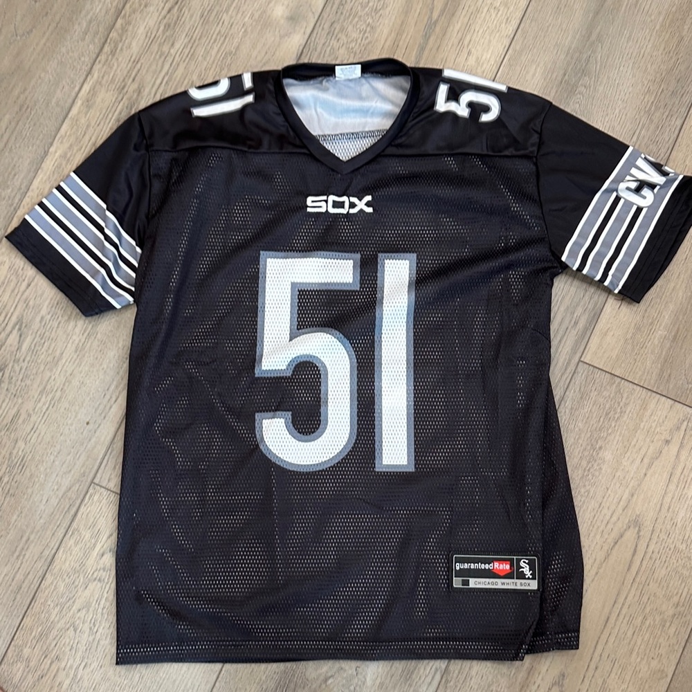 Black Sports Jersey with White Accents